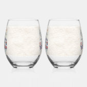 ナウティビーチ沿岸航海のボートテーマ ステムなしワイングラス (右)