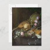 ナウティラスとルテを持つバニタススチルライフ ポストカード (正面/裏面)