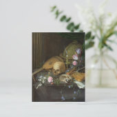 ナウティラスとルテを持つバニタススチルライフ ポストカード (スタンド正面)