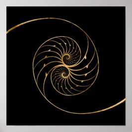 ナウティラスの貝殻 – ゴールデンペア ポスター