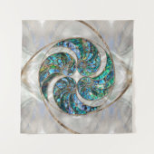 ナウティラス貝 – アワビと真珠 タペストリー (正面(横))