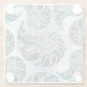 ナウティラス・シェル・アワビと真珠 ガラスコースター (裏面)