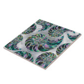 ナウティラス・シェル・アワビと真珠 タイル (側面)