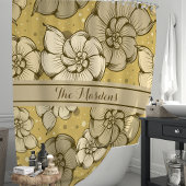 ナウティラス シェル ポルカ ドット モノグラム シャワーカーテン