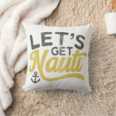 ナウティヴィンテージ型グレイ航海のイエロー クッション (ブランケット)