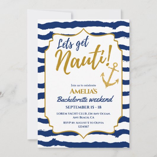 ナウティ沿岸バチェロレッテ週末 招待状 (正面)