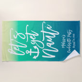 ナウティ航海のバチェロレッテ青のグラデーション ビーチタオル (正面)