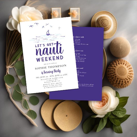 ナウティ航海のボートパーティー30歳の誕生日 招待状