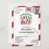 ナウフまたは素敵なサンタ文字の北極 招待状 (正面)