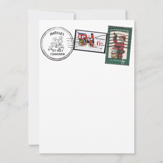 ナウフまたは素敵なサンタ文字の北極 招待状 (裏面)