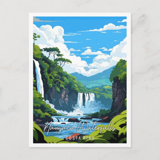ナウヤカウォーターフォールズコスタリカのヴィンテージ旅行 ポストカード (正面)