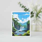 ナウヤカウォーターフォールズコスタリカのヴィンテージ旅行 ポストカード (スタンド正面)