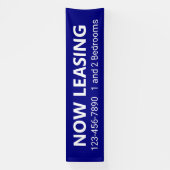 ナウリースブルーアンドホワイトアパートメントレンタル電話 横断幕 (縦)