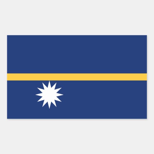 ナウルの国旗 長方形シール (正面)