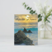 ナウルの岩と波 ポストカード (スタンド正面)