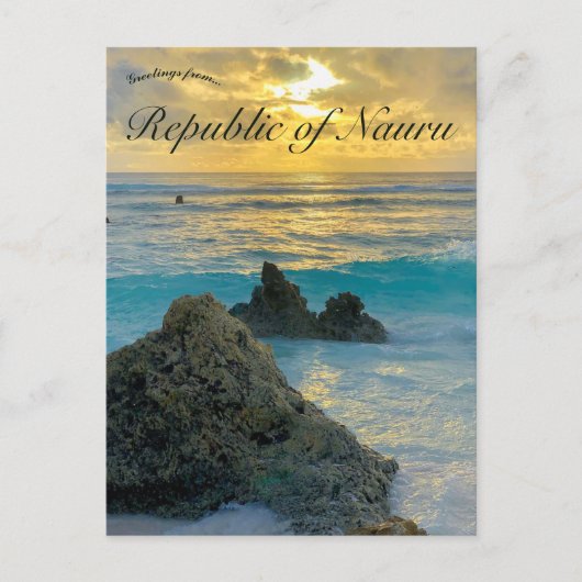 ナウルの岩と波 ポストカード (正面)