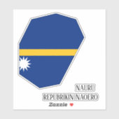 ナウル国旗魅力的国の地図 シール (シート)
