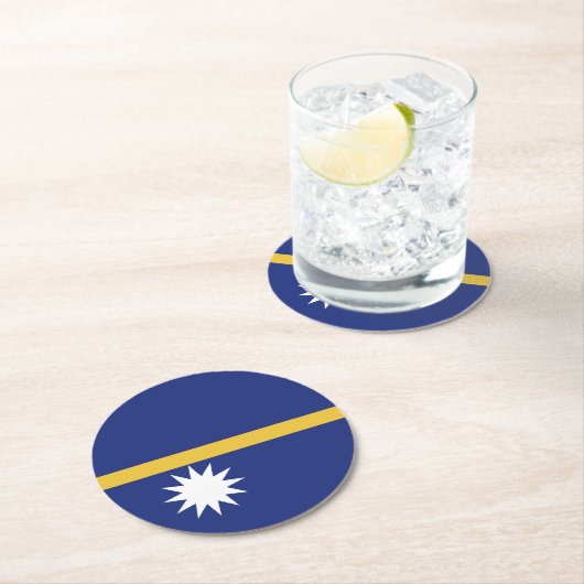 ナウル国旗 ラウンドペーパーコースター (インサイチュ)
