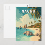 ナウル イラスト 旅行 アート ヴィンテージ ポストカード (正面/裏面)