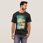 ナウル イラスト 旅行 アート ヴィンテージ Tシャツ (正面フル)