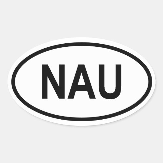 ナウル「NAU」 楕円形シール (正面)