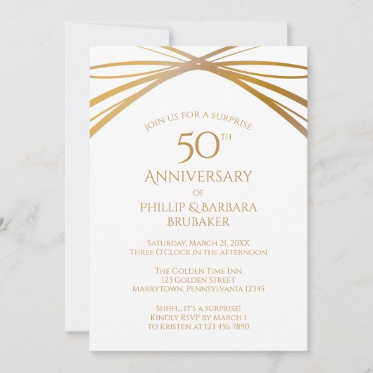 ナウ・アンド・ゼン フォト サプライズ 50周年パーティー 招待状 (正面)
