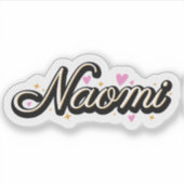 ナオミ名かわいいデザイン シール (正面)