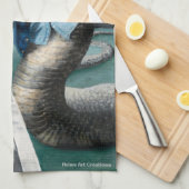 ナガは世界を探検するファンタジーキッチンタオル キッチンタオル (四つ折り)