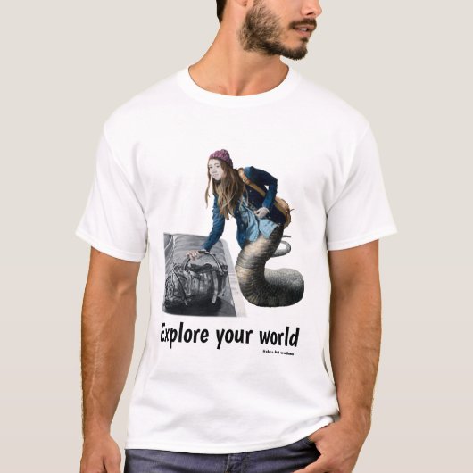 ナガ世界旅行を探索ファンタジーアートシャツ Tシャツ (正面)