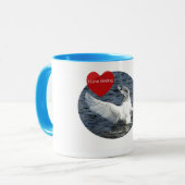 ナキハクチョウ- I愛野鳥観察のコップ マグカップ (正面左)