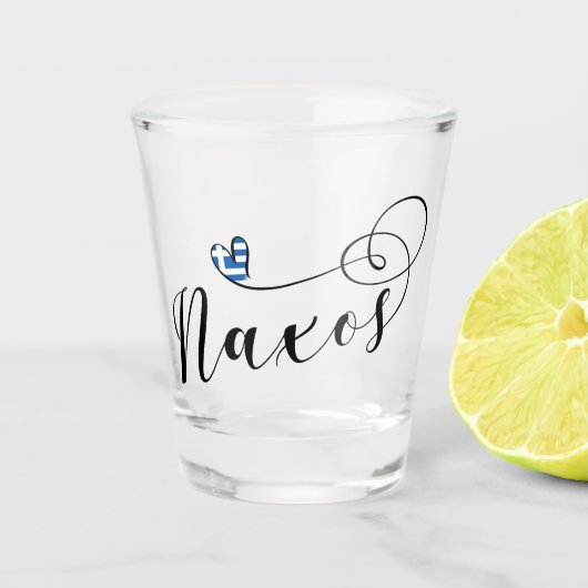 ナクソスが大好き、ギリシャ国旗 ショットグラス (正面)