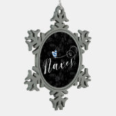 ナクソスが大好き、ギリシャ国旗 スノーフレークピューターオーナメント (左)