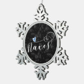 ナクソスが大好き、ギリシャ国旗 スノーフレークピューターオーナメント (右)