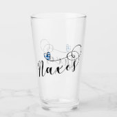 ナクソスが大好き、ギリシャ国旗 タンブラーグラス (正面)