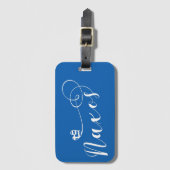 ナクソスが大好き、ギリシャ国旗 ラゲッジタグ (正面縦)