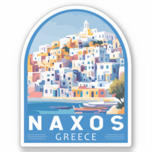 ナクソスギリシャイラストレーショントラベルアートヴィンテージ シール