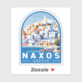 ナクソスギリシャイラストレーショントラベルアートヴィンテージ シール (シート)