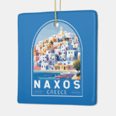 ナクソスギリシャイラストレーショントラベルアートヴィンテージ セラミックオーナメント (左)