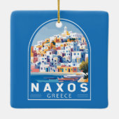 ナクソスギリシャイラストレーショントラベルアートヴィンテージ セラミックオーナメント (裏面)