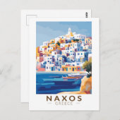 ナクソスギリシャイラストレーショントラベルアートヴィンテージ ポストカード (正面/裏面)