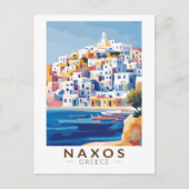 ナクソスギリシャイラストレーショントラベルアートヴィンテージ ポストカード (正面)