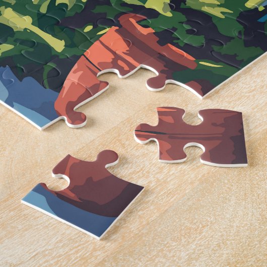 ナクソスギリシャ旅行アートヴィンテージ ジグソーパズル (側面)