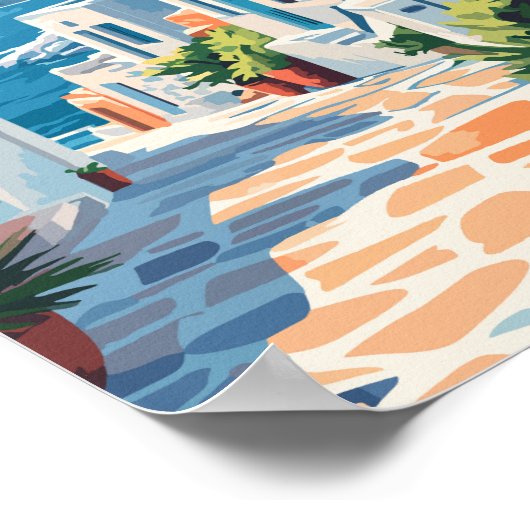 ナクソスギリシャ旅行アートヴィンテージ ポスター (角)