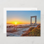 ナクソス島のチョラにあるポルタラからの夕日 ポストカード (正面/裏面)