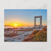 ナクソス島のチョラにあるポルタラからの夕日 ポストカード (正面)