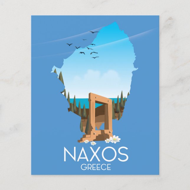 ナクソス島の地図 ギリシャの旅行ポスター (正面)
