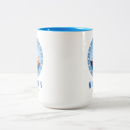 ナクソス,ギリシャの船デザイン ツートーンマグカップ (中央)