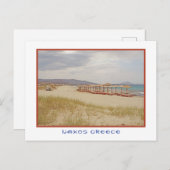 ナクソス、ギリシャビーチ/ビーチラウンジ&パラパス ポストカード (正面/裏面)