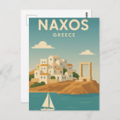 ナクソス・ギリシャ鮮やかミニマル ポストカード (正面/裏面)