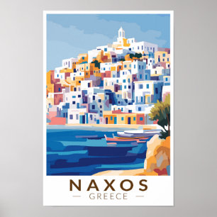 ナクソス ギリシャ イラスト 旅行 アート ヴィンテージ ポスター